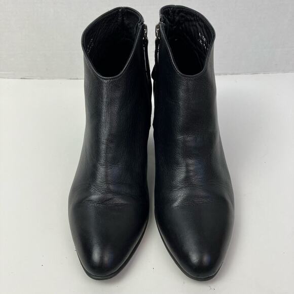 Bueno Sofie Black Leather Heeled Ankle Booties Dress Booties Careerwear Sz 37 - Picture 4 of 16